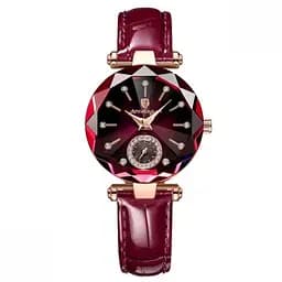 Жіночий наручний класичний годинник Poedagar Bordo