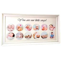Мультирамка Для новонароджених на 12 фото біла 39 х 20 х 2 см 