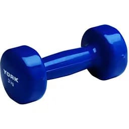 Гантелі для фітнесу вінілові круглі York Fitness 2х3кг синій - мініатюра 2