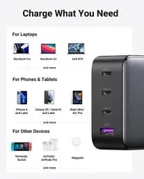 Універсальний портативний швидкий зарядний пристрій Ugreen CD226 GaN 100W 3C1A на 4 USB - мініатюра 5