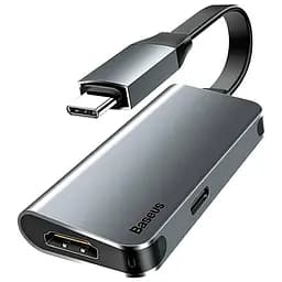 Перехідник адаптер Baseus Little Box Type-C to HDXiaomi+Type-C Smart HUB Converter CAHUB-E0G Grey