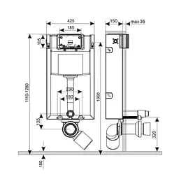 Інсталяція для унітаза Qtap Nest QT0133M425 - мініатюра 2