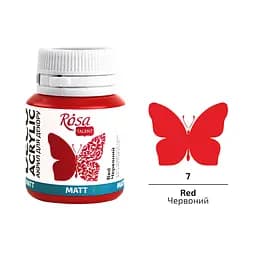 Акрил для декору Червоний (07) матовий 20 мл Rosa Talent