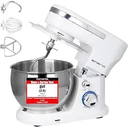 Кухонний комбайн EMERIO KM-123117 Машина для змішування з чашею з нержавіючої сталі об'ємом 5 л + 3 інструменти для змішування