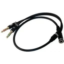 Кабель-переходник ExtraDigital 3.5 мм F - 2x3.5 мм M 30 см черный (KBA1812)