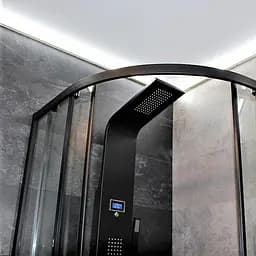 Душова кабіна Dusel EF-182B Black Matt 90x90, Чорний матовий, Універсальна, прозрачний, Чорний матовий, 90x90 - мініатюра 5