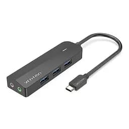 Хаб USB 3.1 Type-C - 3xUSB 3.0/MicroUSB/3.5mm Sound Adapter чорний Vention (TGQBB)