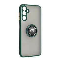 Чехол с кольцом-держателем для Samsung Galaxy M14 5G (M146), Frosted Matte Ring, зеленый, защитная панель с матовой задней стенкой, противоударный чехол с защитой всего корпуса, TPU + поликарбонат (PC), с защитой камеры, ArmorStandart (ARM68363)