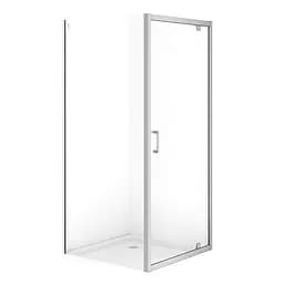 Душевая кабина Cersanit Brasco 90x90 см квадратная распашная прозрачное стекло без поддона хром S168-010, прозрачный, хром