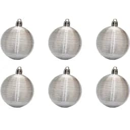 Набор елочных шаров 6 шт. Devilon D6 см серебристый глянец пластик (891718)