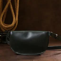 Шкіряна сумка на пояс Shvigel 16390 зелена - мініатюра 7