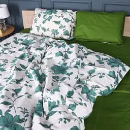 Комплект постільної білизни MirSon Бязь 17-0719 Foliage on White 143х210 см зелений (2200010685497)