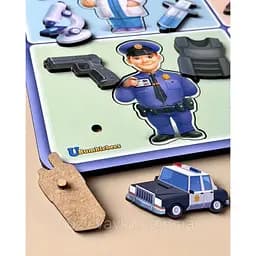 Настільна гра, що розвиває "Професії" дерев'яна Ubumblebees 1х32х23 см det0009939 - мініатюра 4
