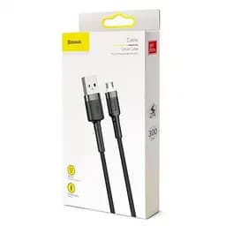 Кабель Baseus Cafule Cable USB to MicroUSB 2A 3m CAMKLF-HG1 Black-Grey - мініатюра 2
