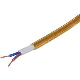 Декоративный кабель Brille IU-2 в тканевой оплетке 2x0.75 Champagne (1 м) 42-128 золотистый