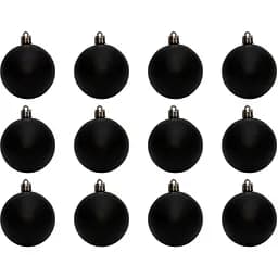 Набір ялинкових куль Linhai 12 шт D6 см чорний матовий пластик (892050)