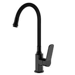 Смеситель для кухни Frap F4462 с гибким изливом черный матовый