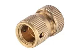 Конектор латунний на поливальний шланг з аквастопом Intertool Storm 1/2 x 3/4