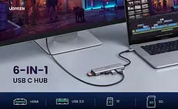 Мультипортовий адаптер - хаб Ugreen 6-in-1 Usb-C Hub Premium (60383) - мініатюра 5