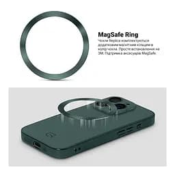 Чехол-накладка для Apple iPhone 13 Pro, Replica MagSafe, зеленый, противоударный защитный чехол с магнитным кольцом MagSafe, защита всего корпуса, TPU+PC, зеркальный, выступающий бортик вокруг экрана, ArmorStandart (ARM76188) - мініатюра 4