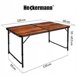 Стіл туристичний складаний зі стільцями Heckermann 120×60 - мініатюра 3