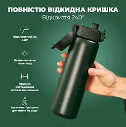 Пляшка для води ION8 металева вакуумна 500 мл Vacuum Insulated Dark Green (I8TS500DGRE) - мініатюра 3