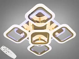 Стельова люстра LED Diasha AS8060/4+1G, 80W, 3200K-6500K, золото, акрил, сучасний стиль з пультом та диммером
