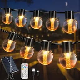 Солнечные огни ChicDwell на открытом воздухе, 15M/49Ft с 31 светодиодной лампой, USB и солнечные гирлянды