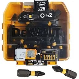 Набір біт DeWalt Extreme Flextorq Pozidriv Pz2 L=25 мм 25 шт. кейс (DT70556T)