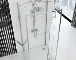 Душова кабіна Rea Rapid Swing 100x80 chrome пристінна REA-KPL-09121, Хром, Універсальна, прозорий, хром - мініатюра 2