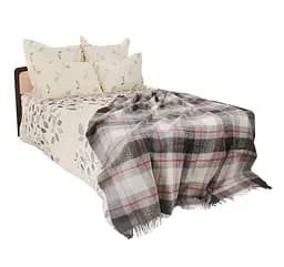 Плед вовняний Vladi Ельф 140х200 сіро-червоно-білий