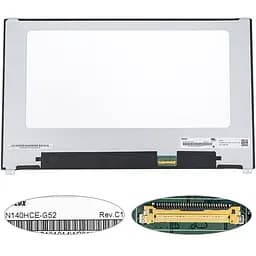 Матриця 14.0 N140HCE-G52 1920х1080, 30pineDP, IPS, LED, SLIM без дод. панелі, матова, роз'єм праворуч знизу, th=5.2mm для ноутбука