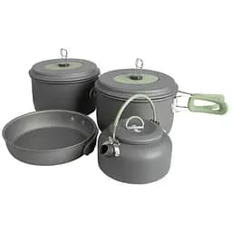 Набір посуду Bo-Camp Explorer XL 4 Pieces Hard Anodized Grey/Green (2200249) (DAS302116)