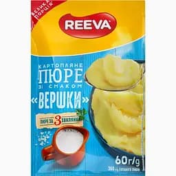 Пюре швидкого приготування Reeva картопляне зі смаком вершків 60 г (930312)