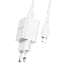 МЗП Borofone BN14 Royal PD30W+QC3.0 (1USB-A/1C) + кабель Type-C to Lightning White - мініатюра 3