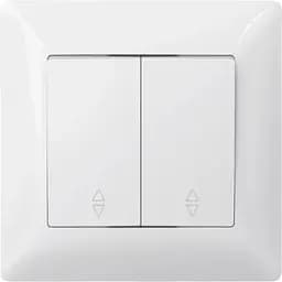 Вимикач двоклавішний Videx Titanum Standard прохідний білий 1 шт.