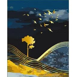 Раскраска по номерам Brushme Природа ночи с золотой краской (40х50) (BS53040)