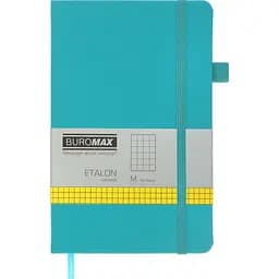 Книга записна Buromax Etalon в клітинку 195х125 мм бірюзова 96 аркушів (BM.291160-06)