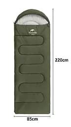 Спальник Naturehike Y150L (NH21MSD08) +11°C - лівий - темно-зелений - мініатюра 2