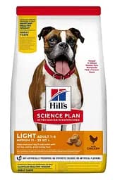 Сухий корм для дорослих собак середніх порід Hill’s Science Plan Adult Light Medium Breed, для схильних до зайвої ваги, з куркою, 14 кг (604359)