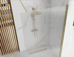 Душова стінка Rea Aero 90 intimo brushed gold REA-K4124, прозорий, золотий - мініатюра 4
