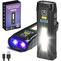 УФ-ліхтарик DARKBEAM 365+395 Blacklight, світлодіодні ліхтарі EDC high Lumen USB C Перезаряджувана лампа Woods, мінімагнітний COB