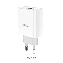 Блок адаптер мережевий Hoco Rapido C80A 2 виходи USB + Type-C 20 W білий - мініатюра 3