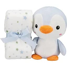 Плед Interbaby Flecce Plush Toy Pinguin Blue 110х80 см блакитний (8100259)
