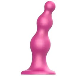 Насадка для страпону  Strap-On-Me Dildo Plug Beads Framboise Metallic XXL