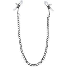 Зажимы для сосков с цепочкой Feral Feelings - Nipple clamps Classic, серебро/белый