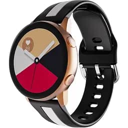 Ремінець для Amazfit GTR 42mmGTR MiniGTR Lite 42mm - чорно-білий ширина кріплення 20мм силікон Watchbands D2 Normal (W37-1WB24012811)