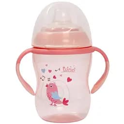 Поїльник-непроливайка Lindo Premium з силіконовим носиком 6+ міс. 260 мл рожевий (А 42 роз)