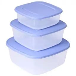 Набір контейнерів для харчових продуктів 3 до 1 Stenson 3 шт. квадратні бузкові (25578)