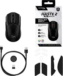 Комп'ютерна миша HyperX Pulsefire Haste 2 mini RGB USB-A/WL/BT чорний teh0014113 - мініатюра 9